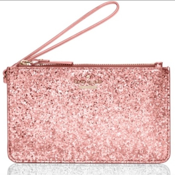 kate spade pink glitter wristlet